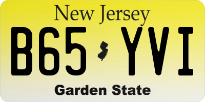 NJ license plate B65YVI