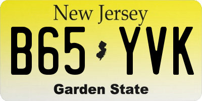 NJ license plate B65YVK