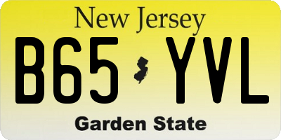 NJ license plate B65YVL