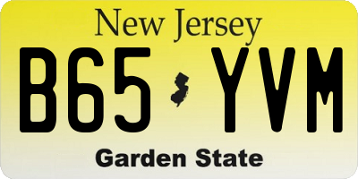 NJ license plate B65YVM