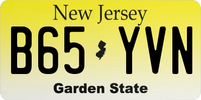 NJ license plate B65YVN