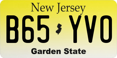 NJ license plate B65YVO