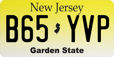NJ license plate B65YVP