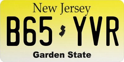 NJ license plate B65YVR