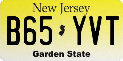 NJ license plate B65YVT