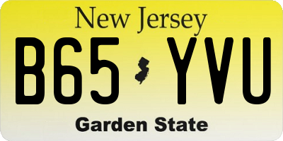 NJ license plate B65YVU