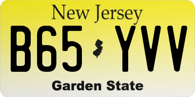 NJ license plate B65YVV
