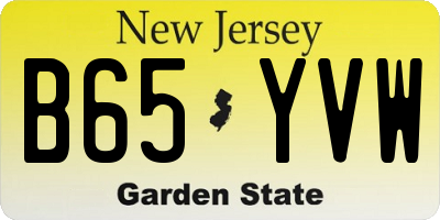 NJ license plate B65YVW
