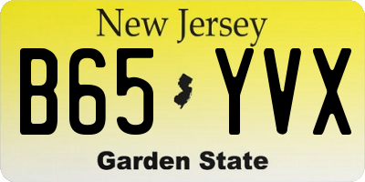NJ license plate B65YVX