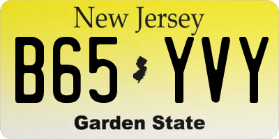NJ license plate B65YVY