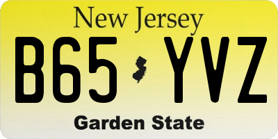NJ license plate B65YVZ