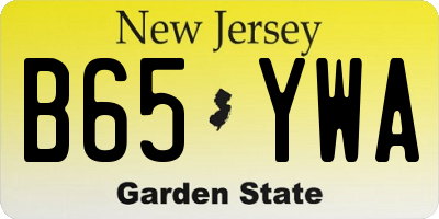 NJ license plate B65YWA