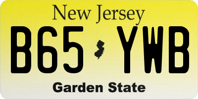 NJ license plate B65YWB