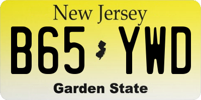 NJ license plate B65YWD