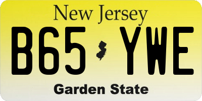NJ license plate B65YWE