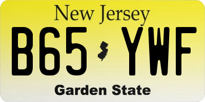NJ license plate B65YWF
