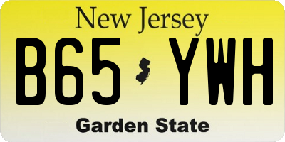 NJ license plate B65YWH