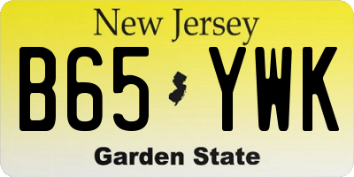 NJ license plate B65YWK