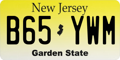 NJ license plate B65YWM