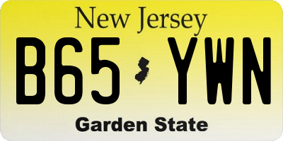 NJ license plate B65YWN