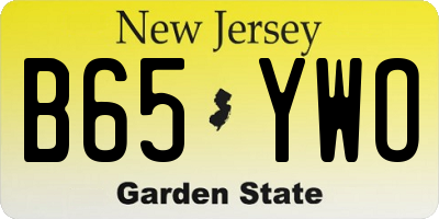 NJ license plate B65YWO