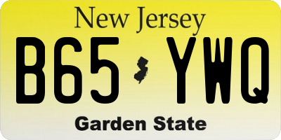 NJ license plate B65YWQ