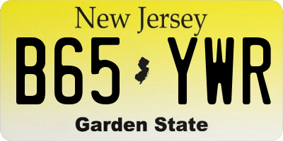 NJ license plate B65YWR