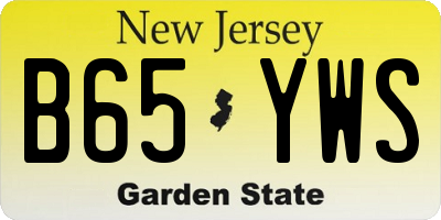 NJ license plate B65YWS