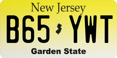 NJ license plate B65YWT