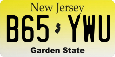 NJ license plate B65YWU