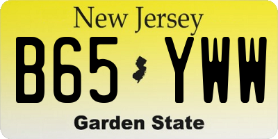 NJ license plate B65YWW