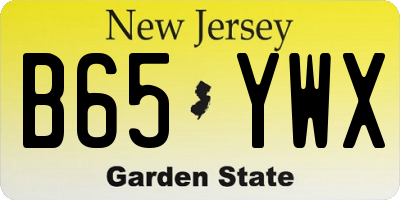 NJ license plate B65YWX