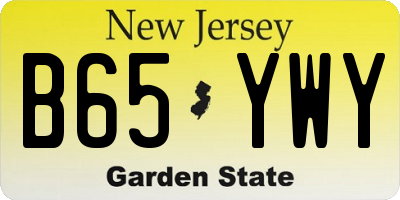 NJ license plate B65YWY