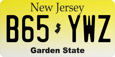 NJ license plate B65YWZ