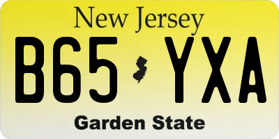 NJ license plate B65YXA