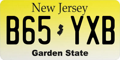 NJ license plate B65YXB