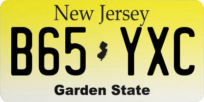 NJ license plate B65YXC