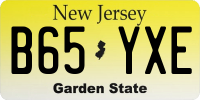 NJ license plate B65YXE