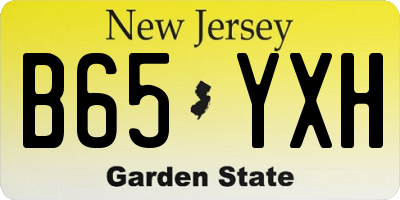 NJ license plate B65YXH
