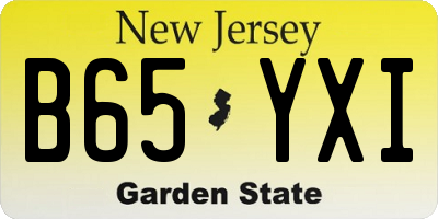 NJ license plate B65YXI