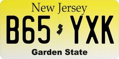 NJ license plate B65YXK