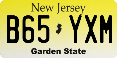 NJ license plate B65YXM
