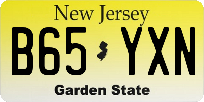NJ license plate B65YXN