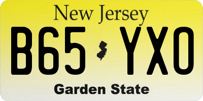 NJ license plate B65YXO