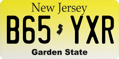 NJ license plate B65YXR