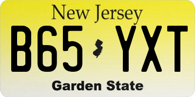 NJ license plate B65YXT