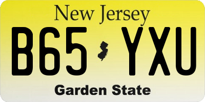 NJ license plate B65YXU