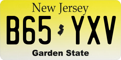 NJ license plate B65YXV