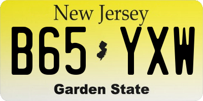 NJ license plate B65YXW