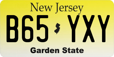 NJ license plate B65YXY